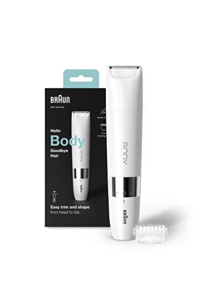 Braun Body Mini Trimmer BS1000 Vücut Tüy Kesme Makinesi + Düzeltici Tarak, Pil ve Temizleme Fırçası