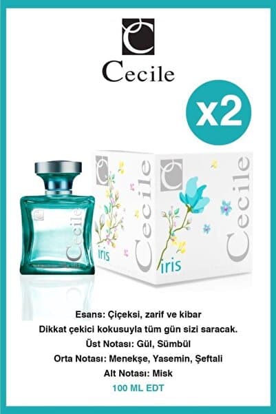 Cecile Iris Başdöndüren Koku Kalıcı Etki Parfüm Seti Edt 100 Ml. X2 /ERKEKLERİ BAŞTAN ÇIKARICI ETKİ