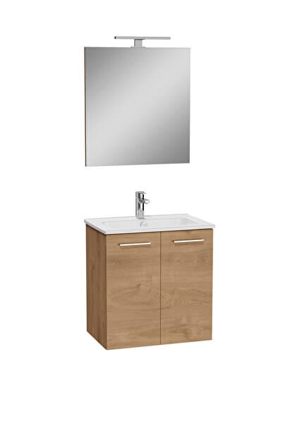VitrA Ardea 69566 Banyo Dolabı Seti, Kapaklı, 60 cm, Altın Meşe