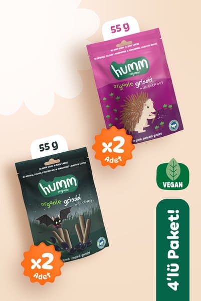Humm Organic Organik Tuzlu Grissini Atıştırmalık Paketi - 4 adet (2 çeşit)