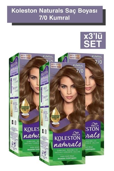 Wella Koleston Naturals 7/0 Kumral Saç Boyası X3 Adet
