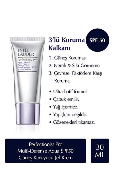 Estee Lauder Güneş Kremi - Perfectionist Pro Multi-Defense Aqua SPF50 Güneş Koruyucu Jel Krem 30ml