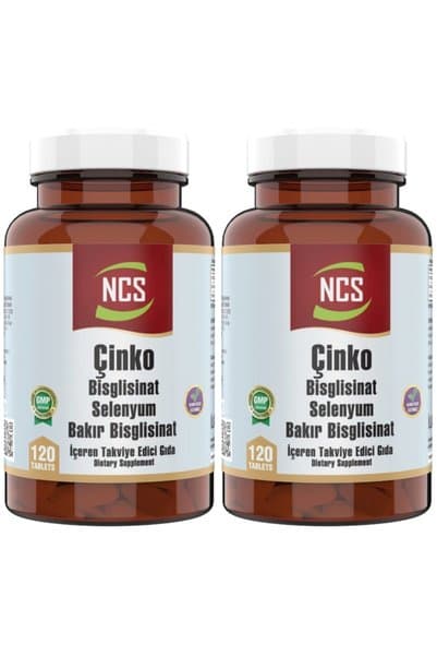 Ncs Çinko Bisglisinat & Bakır Selenium Zinc 2 X 120 Tablet