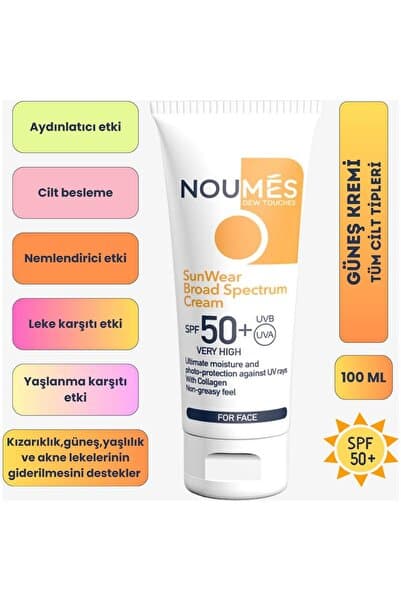 Genel Markalar Noumes Güneş Koruyucu Yüz Kremi SPF50+ 100 ml