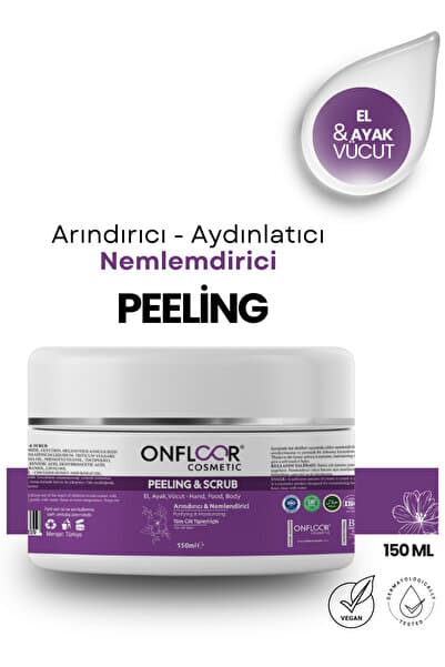 ONFLOOR Vücut Peelingi (Body Scrub) 150 ml - El ve Ayak İçin Partiküllü, Nemlendirici Bakım