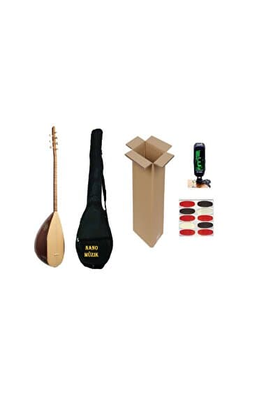 Nano Müzik Kısa Sap Saz Bağlama Seti Öğretici Kitap Hediye (kılıf, Akort Cihazı,