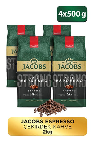 Jacobs Cafe Espresso Çekirdek Kahve 500gr X 4 Adet