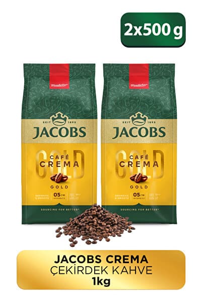 Jacobs Cafe Crema Çekirdek Kahve 500gr X 2 Adet