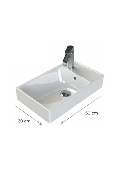 TURKUAZ Sharp Etajerli Lavabo 50*30 Cm