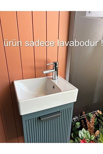 TURKUAZ Cerastyle Sharp Mini 40 x 30 cm Tezgah Üstü Dolap Uyumlu Lavabo