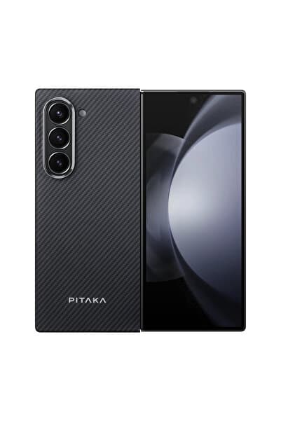 PITAKA Galaxy Z Fold 6 Kılıf Magsafe Şarj Özellikli 600D Aramid Fiber Pitaka Ultra-Slim Black-Grey Twill