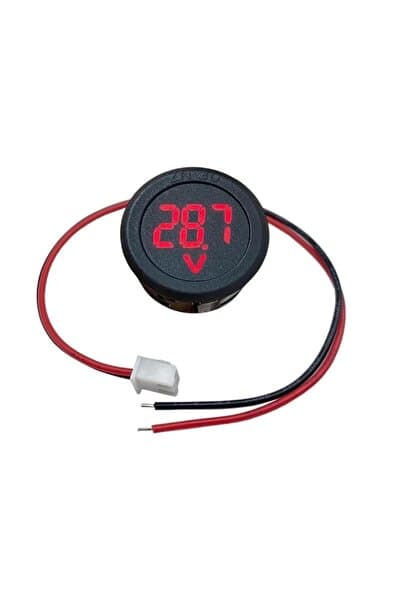 Genel Markalar Voltmetre DC 4-100V Led Dijital Ekran Dairesel - Kırmızı