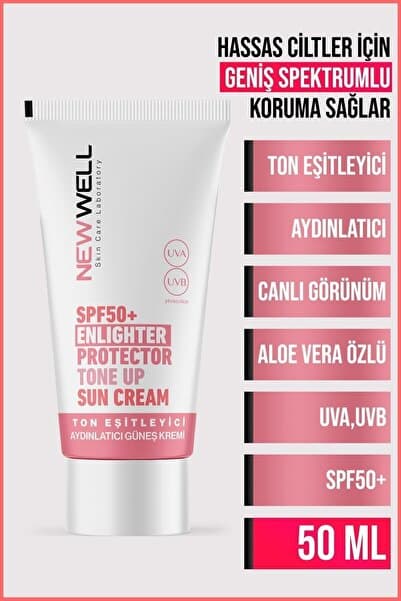 Ton Eşitleyici yüksek Koruma Etkili Spf50+ Aydınlatıcı Pembe Yüz Güneş Kremi 50 Ml