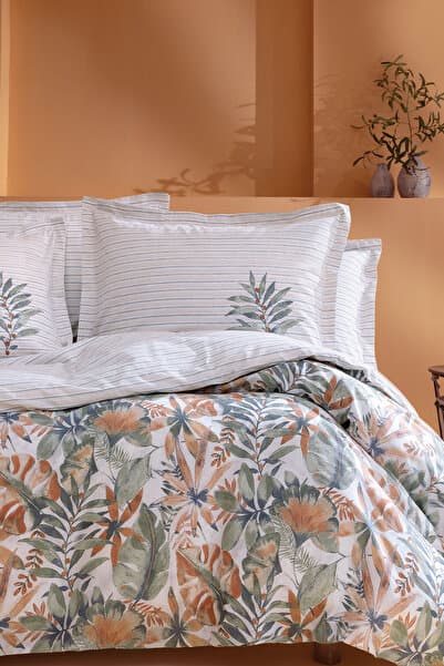 Amy Çift Kişilik Ranforce Nevresim Seti - Turuncu