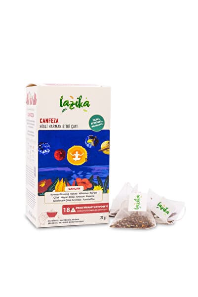 LAZİKA Hisli Harman Canfeza (Beije Çayı) 18'li PLA Poşet - Kırmızı Ginseng, Kakao, Hibiskus