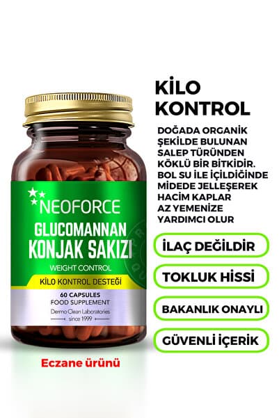 Glucomannan Konjak Sakızı 60 Kapsül - Kilo Kontrol Desteği