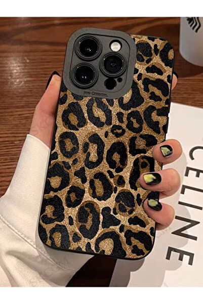 KVK PRİVACY İphone 16 Pro Max Uyumlu Kılıf Mat Sarı Leopar Desenli Yumuşak Kamera Korumalı Kapak