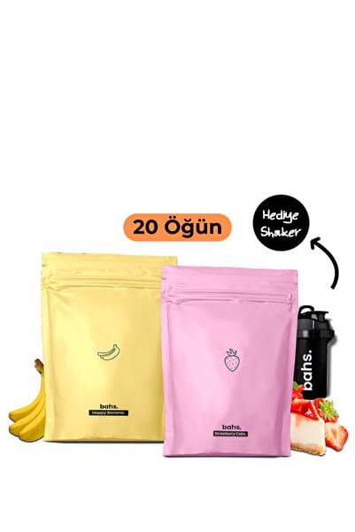 Bahs Proteinli Öğün Tozu | 1 Happy Banana 1 Strawberry Cake | 1 Shaker HEDİYE