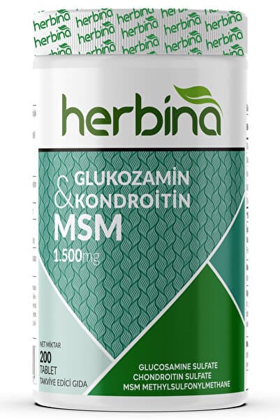 Herbina Glukozamin Sülfat Kondroitin Sülfat Msm Metilsülfonilmetan 200 Tablet X 1500 Mg