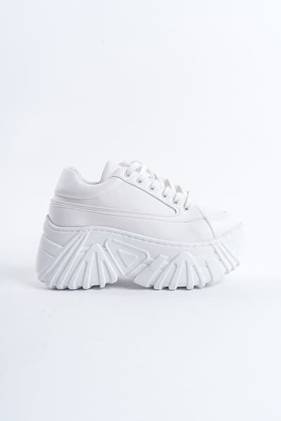 SEEM Gemma Platform Yüksek Taban Spor Ayakkabı Kadın Beyaz Sneaker