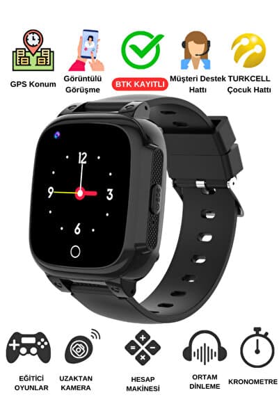 JETZU 4g Görüntülü Konuşma Özellikli Ve Gps Konum Takipli Akıllı Çocuk Saati (BTK KAYITLI-YERLİ ÜRETİM)