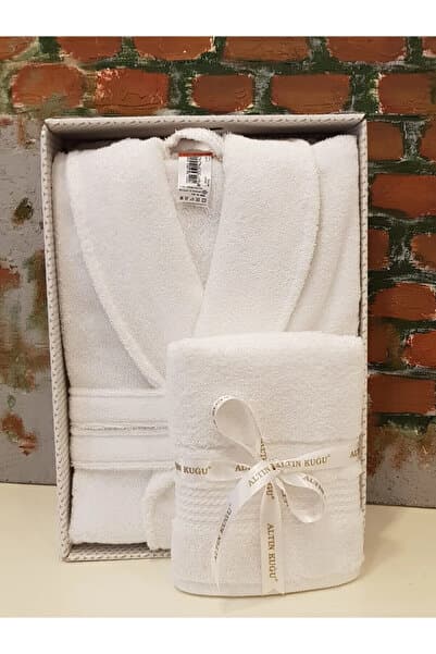 Özdilek Trendy Şalyaka Bornoz + Baş Havlusu- Beyaz