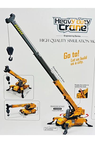 Brother Toys Oyuncak Makarası Sarılabilen 360 Derece Dönebilen Vinç İnşaat Makinesi Kırılmaz Kaliteli Plastik