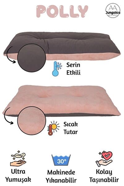 Jungolica Pet Products Polly, Çift Taraflı Kullanılabilen, Çok Amaçlı, Yıkanabilir Kedi Ve Köpek Yatağı Ve Yer Minderi