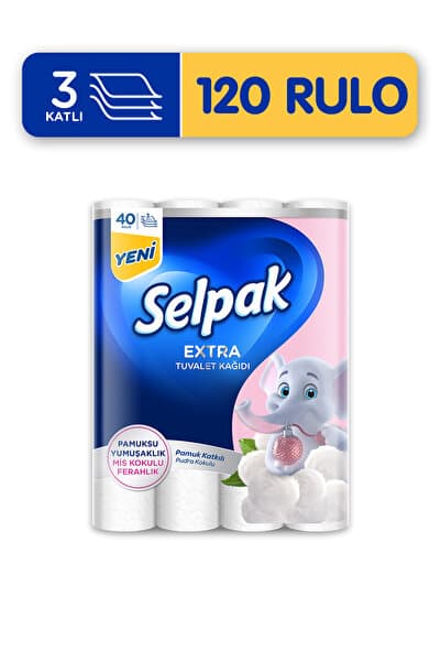 ® Extra Pamuk Katkılı Ve Pudra Kokulu Tuvalet Kağıdı 120'li
