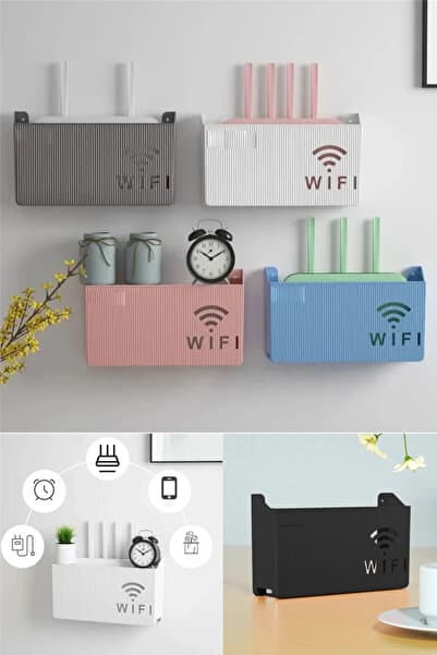 Siyah Pleksi WiFi Modem Saklama Kutusu 25x15x6 cm Duvar Tipi Router Düzenleyici