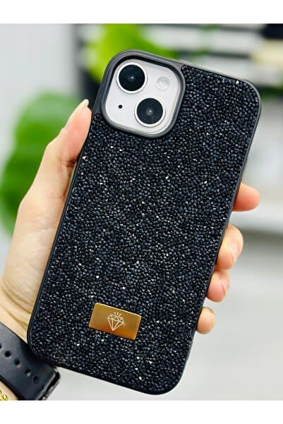 Go Aksesuar Iphone 13 - 14 ve 15 Uyumlu ELMAS Tasarımlı Taşlı Işıltılı Parlak Pırlanta Silikon Kılıf