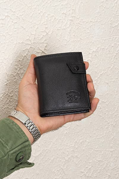 Newish Polo Erkek Patlı Bozuk Para Hazneli Cüzdan Ve Kartlık -Siyah
