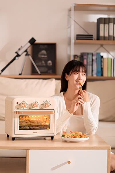 Fressi Mini Fırın Akıllı Kore Fırını Süre Ve Derece Ayarlı Airfryer Fonksiyonlu 13 Litre Fritöz Af-01