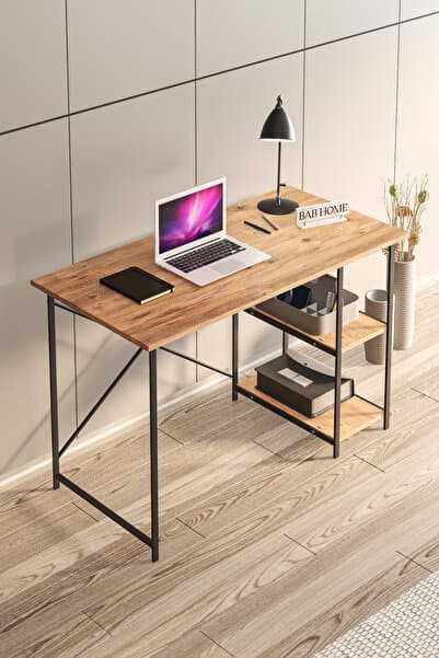 Çalışma Masası Ceviz Renk Bilgisayar Ve Laptop Masası Çalışma Ofis Masası
