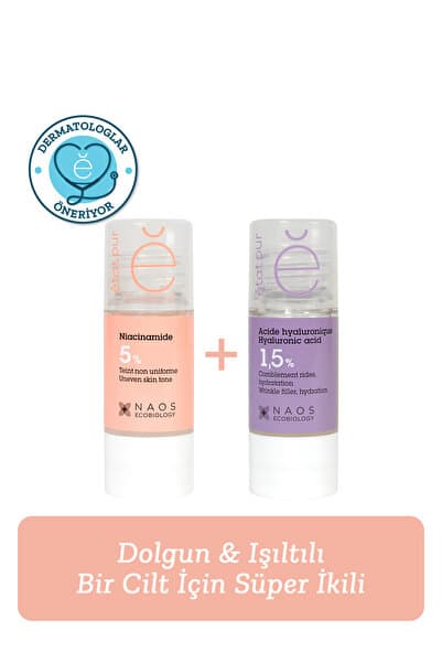 Etat Pur Cilt tonu eşitleyici Dolgunlaştırıcı Etkili Niacinamide Hyaluronik Asit Nemlendirici Serum Seti