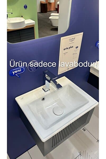 TURKUAZ Cerastyle Arte Plus Mini 45 x 36 cm Dolap Uyumlu Lavabo