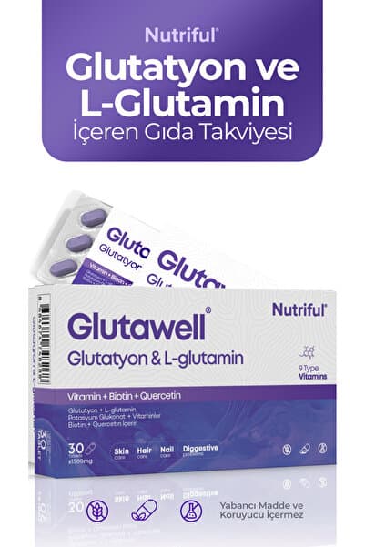 Glutawell Glutatyon Ve L-glutamin Içeren 30 Tablet