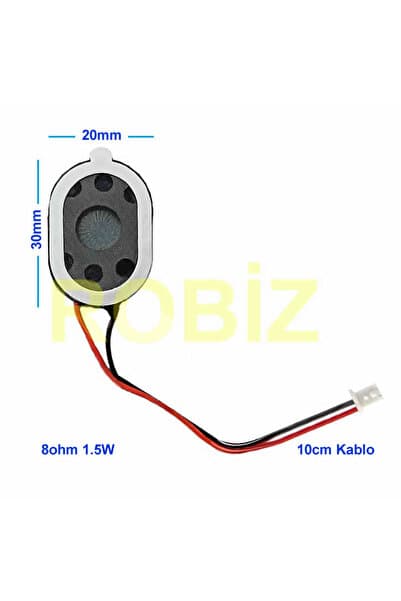 ROBİZ Hoparlör 1.5W 8ohm 20x30mm 10cm Kablolu Mini Speaker Ses Müzik Amfi Ürün Müze Otomobil Telefon