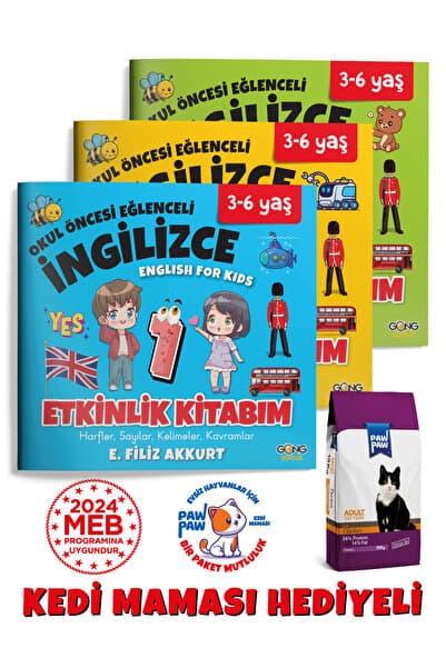 Gong Gong Çocuk Okul Öncesi Ingilizce 3-7 Yaş 3 Kitap Set