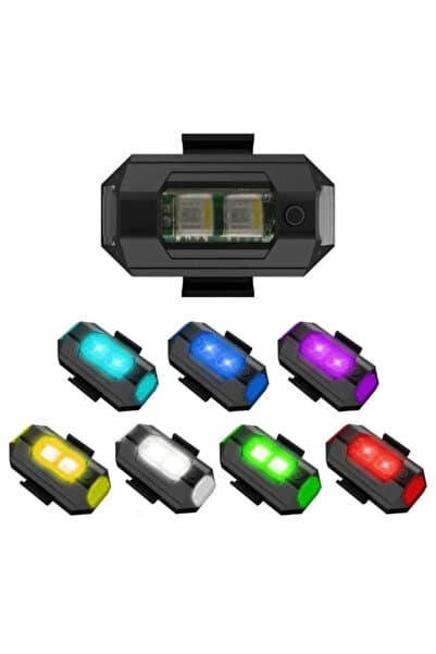 SENDEM 7 Renkli Rgb Led Motosiklet Uyarı Kaza Önleyici Mini Pilli Sinyal Led Drone Led