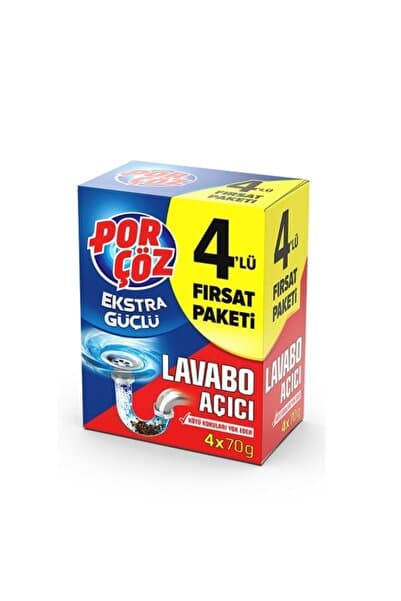 Porçöz Granül Lavabo Açıcı 200 Ml*4 Lü
