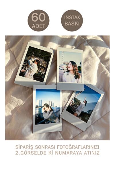 Bytwo 60 ADET İNSTAX BASKI - FOTO BASKI - FOTOĞRAF BASKI - 7X8cm