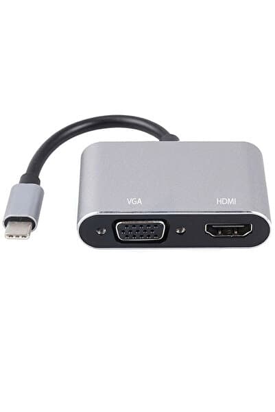 MAXGO 3120 Usb Type c To Hdmi Vga 3.1 Çevirici Dönüştürücü Kablo Adaptör
