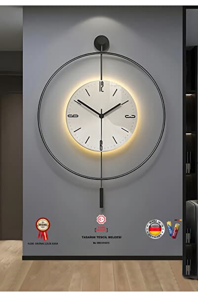 MetaQuartz Aksesuar Blackfred -büyük Boy (50X75CM) (pilli Led) - Metal Duvar Saati