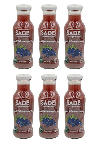 Sade Organik Yaban Mersini Suyu 250ml 6'lı
