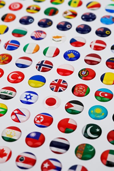 Colorfull Worlds Dünya Haritası İçin İşaretleyici Pin - Ülke Bayrakları ve Semboller