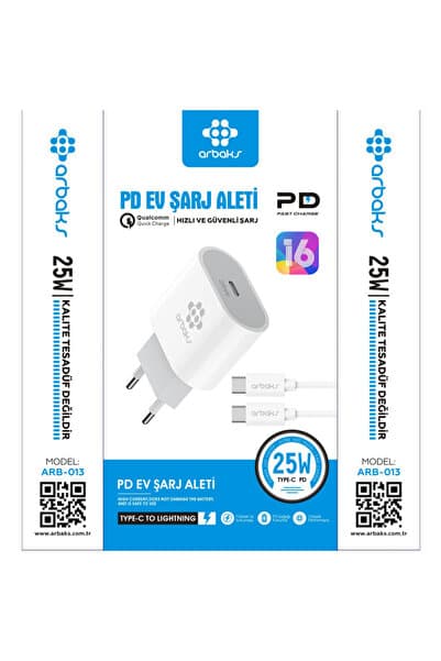 PD 25W iphone 16 Serisi Şarj Aleti Arbaks ARB-013T