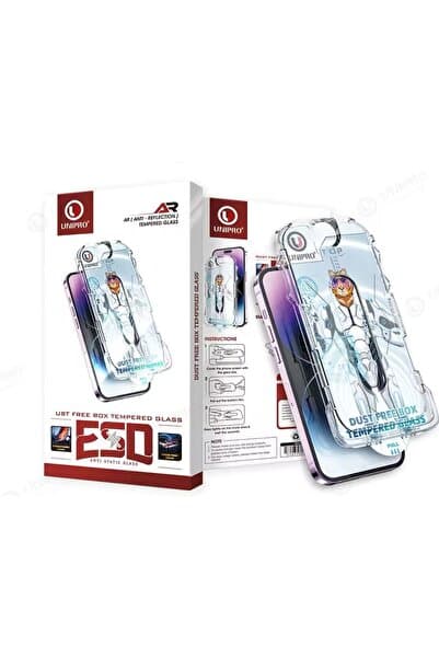UMD APPLE IPHONE 15 PRO MAX UYUMLU KOLAY TAKMA APARATLI CAM EKRAN KORUYUCU
