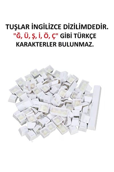 SPELT 108 Tuş Universal Mekanik Klavye Tuş Takımı Kapağı Keycap Beyaz US Layout İngilizce Dizilim