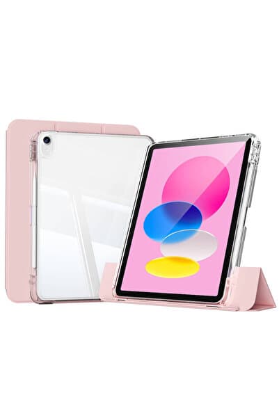 m.tk moveteck Apple iPad 11.nesil A16 11inç/10.nesil 10.9inç Kılıf Kalem Bölmeli Akrilik Şeffaf Ayrılabilir Kapak